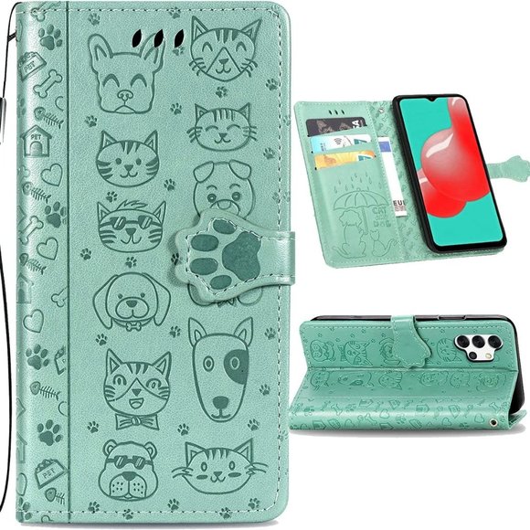 Other - (NWT) Samsung Galaxy A32 4G Girl Wallet Case, Cat, Dog Style